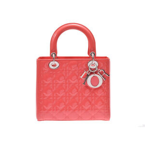 Dior Lady Cannage salmon pink handbag strap CHRISTIAN